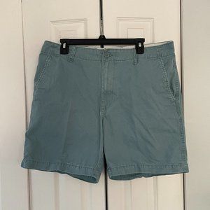 Straight Lived-In Khaki Non-Stretch Shorts for Men